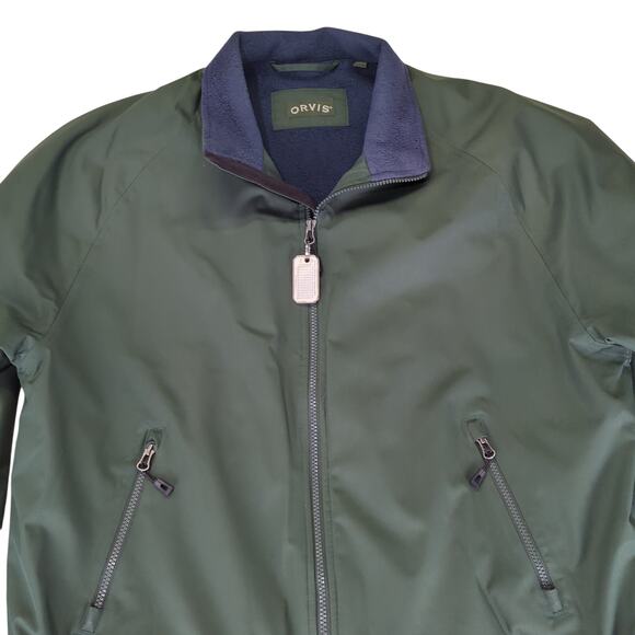 Orvis Harrington Bomber Dark Green Fleece Lined Flight Jacket Men's Size Large - Picture 3 of 11